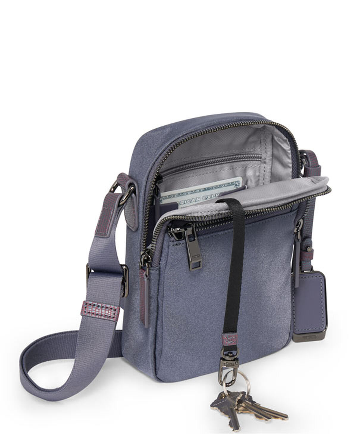 TUMI VOYAGEUR Persia Crossbody Silver Sky